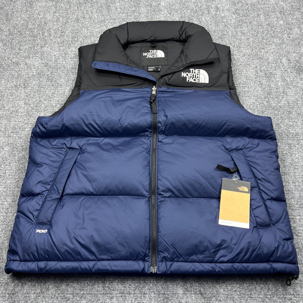 NEW North Face 1996 Retro Nuptse Vest Mens Large Navy 700 Down Full Zip Puffer